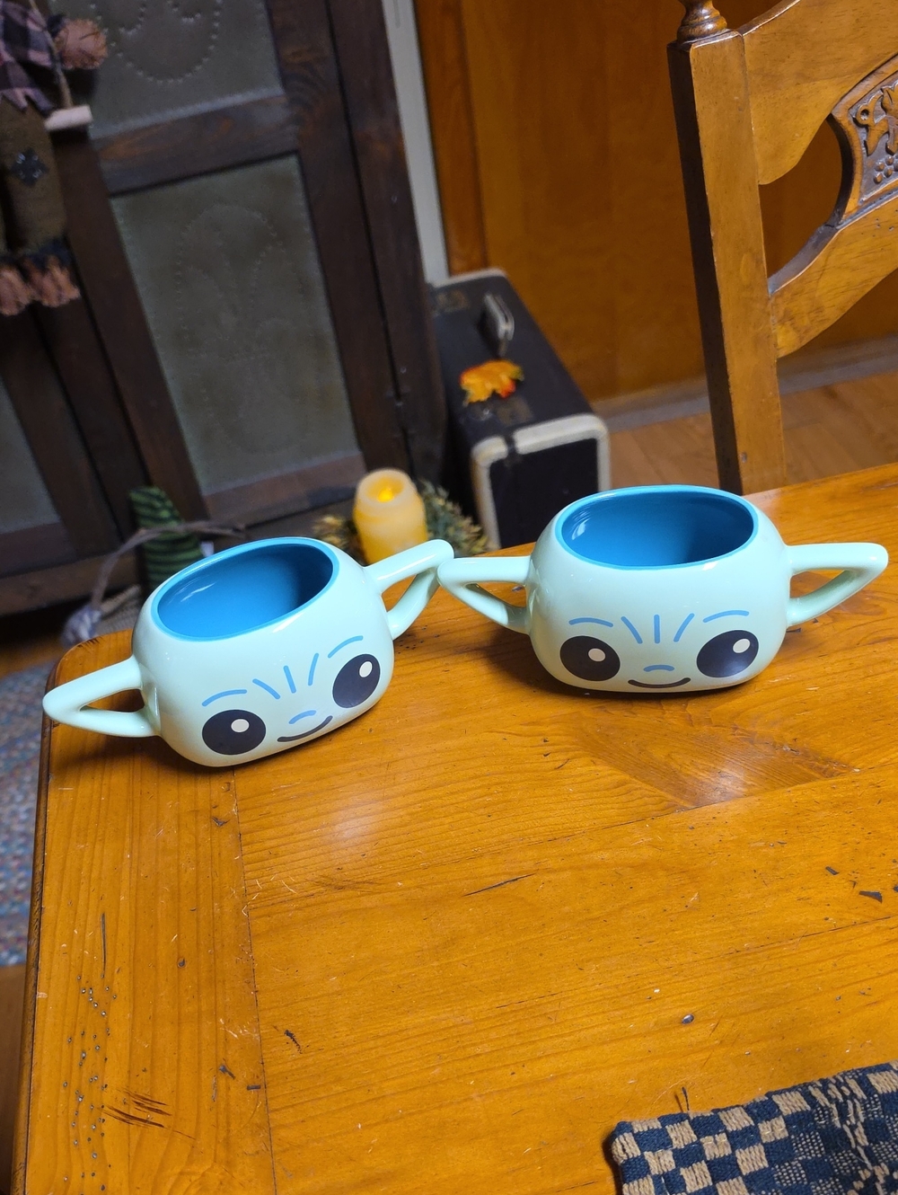 Kids Mint Green Grogu Snack Cups - Set of 2
